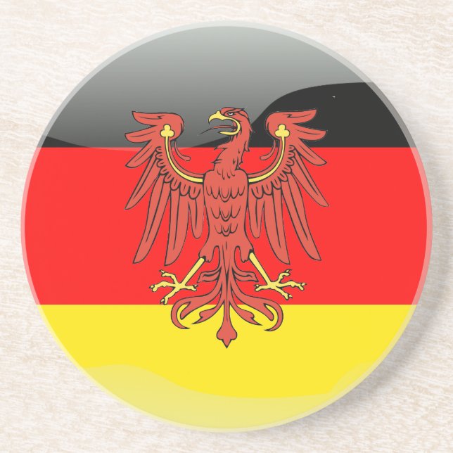 Germany glossy flag coaster (Front)