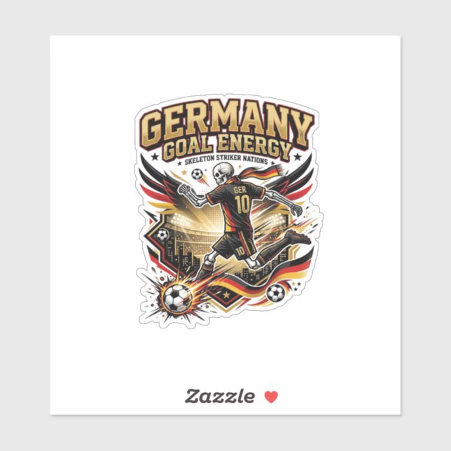 Germany Goal Energy Skeleton Striker Nations Bold  (Sheet)