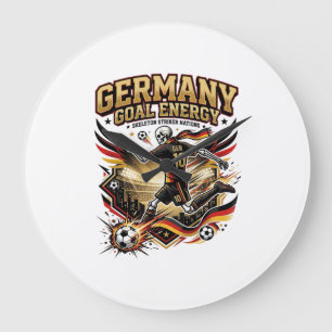 Germany Goal Energy Skeleton Striker Nations Bold Large Clock