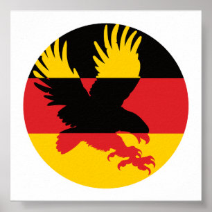 Germany Golden Eagle German National Animal Flag Poster