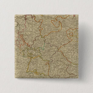 Germany hand oclored atlas map 2 inch square button