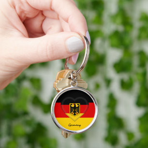 Germany & Heart, German Flag fashion /sports Keychain