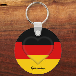 Germany & Heart, German Flag fashion /sports Keychain