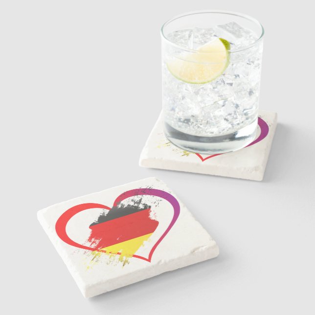 Germany heart stone coaster (Side)