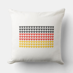 Germany HEARTS FLAG Throw Pillow
