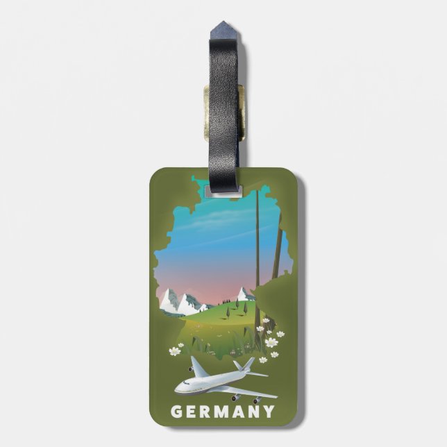 Germany Illustrated travel poster Luggage Tag (Back Vertical)