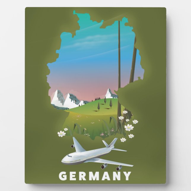 Germany Illustrated travel poster Plaque (Front)