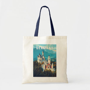 Germany Illustration Travel Art Vintage Tote Bag