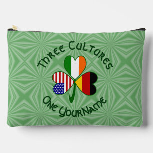 Germany Ireland USA Shamrock Personalized Text Accessory Pouch