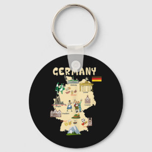 Germany Landmark Map,,famous Landmarks 4 Tank Top Keychain