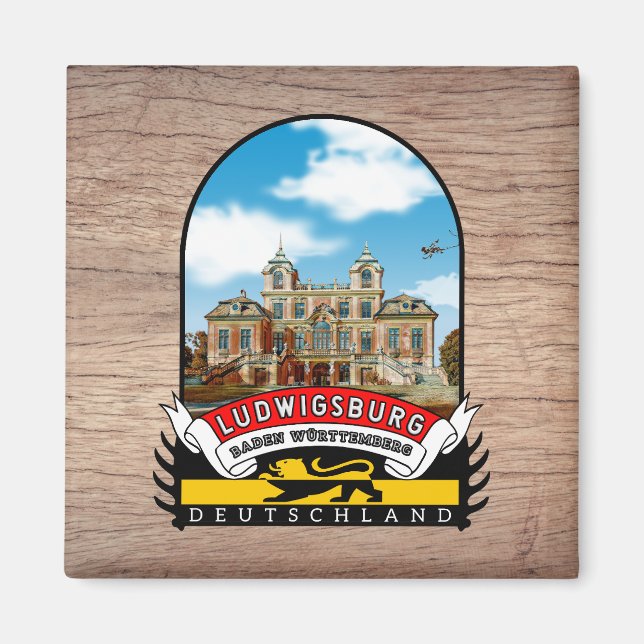 Germany Ludwigsburg Vintage souvenir Magnet (Front)
