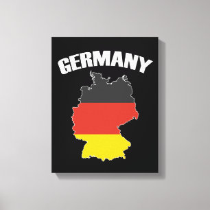 Germany Map - German Flag - Deutschland Travel Canvas Print