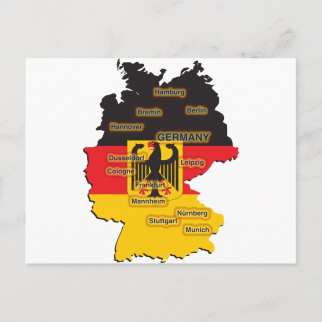 Germany Map Postcard (Front)