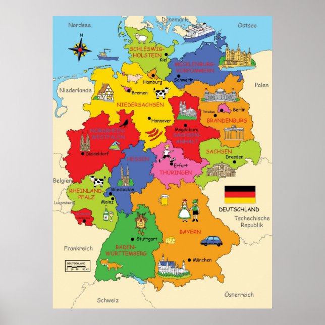 Germany map poster (Front)