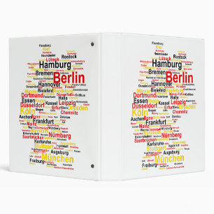 Germany Map Silhouette Towns Cities Flag Berlin Tr Binder