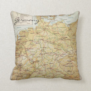 Germany map throw pillow