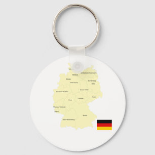 Germany Map with States and Capitals Keychain