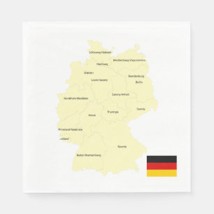 Germany Map with States and Capitals Napkin