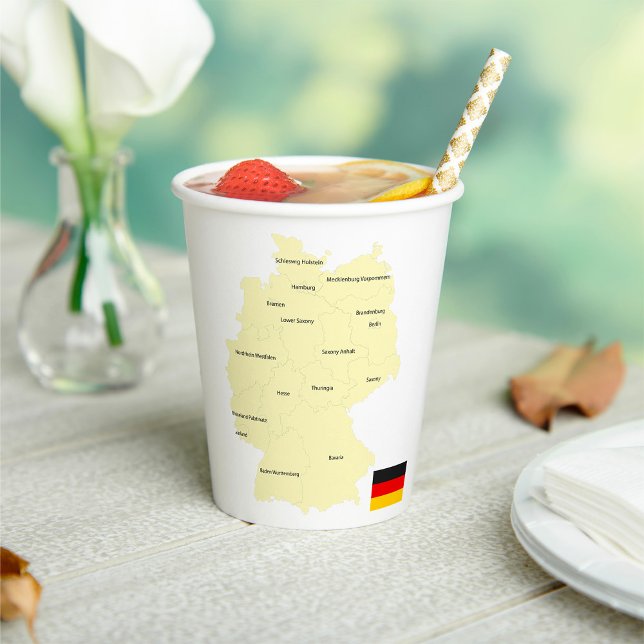 Germany Map with States and Capitals Paper Cups (Creator Uploaded)