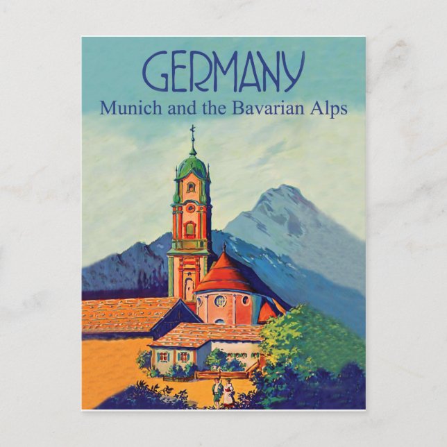 Germany, Munich and Bavarian Alps Postcard (Front)