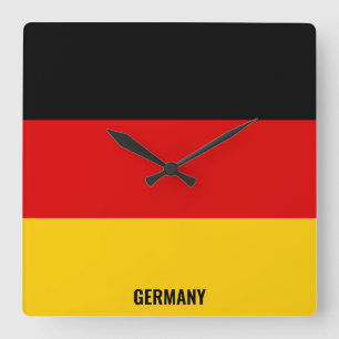Germany National Flag Patriotic Square Wall Clock