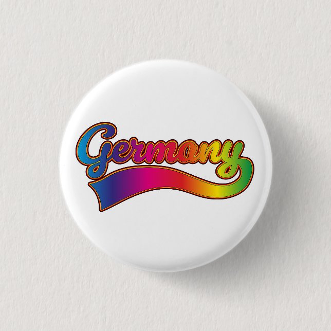 Germany Rainbow logo 1 Inch Round Button (Front)