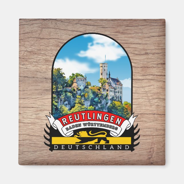 Germany Reutlingen Vintage souvenir Magnet (Front)
