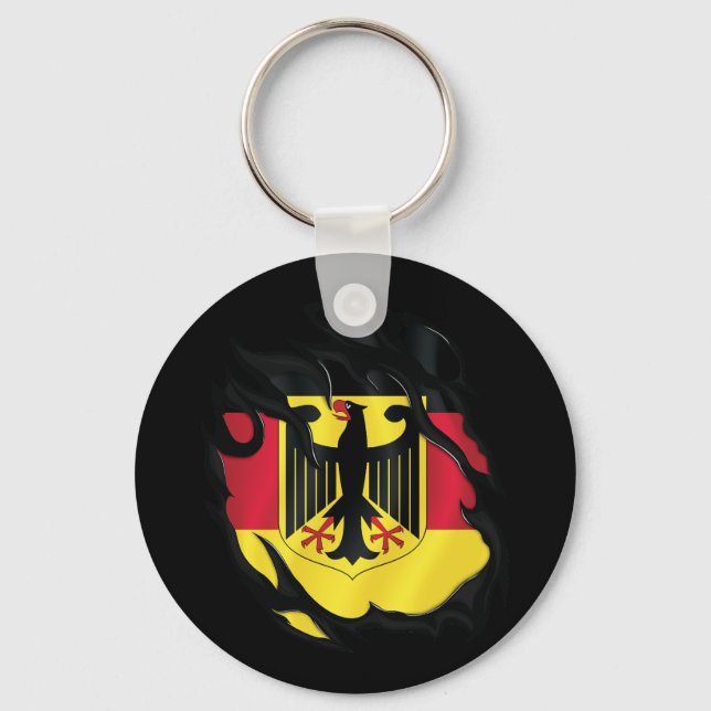 Germany Ripped Flag Keychain (Front)