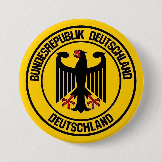 Germany Round Emblem 3 Inch Round Button (Front)