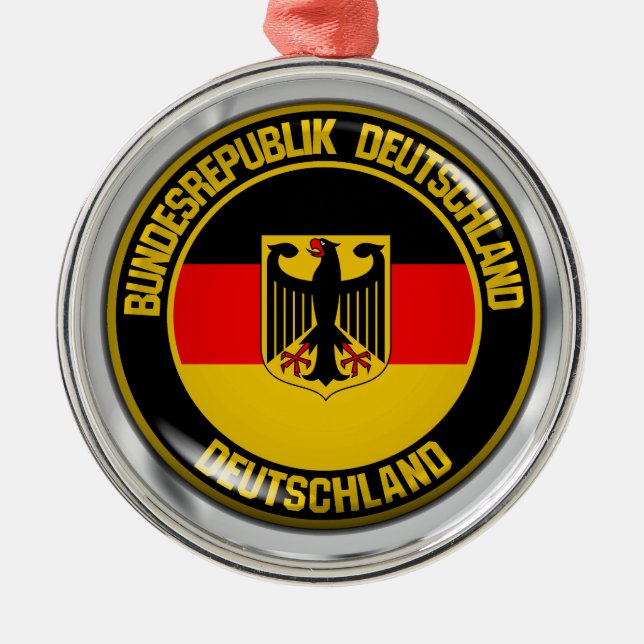 Germany Round Emblem Metal Ornament (Front)