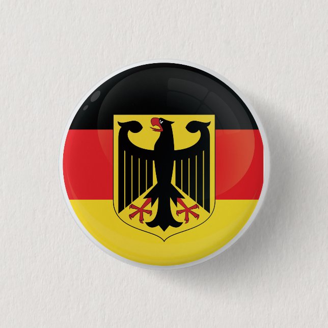 Germany  Round Icon Flag 1 Inch Round Button (Front)