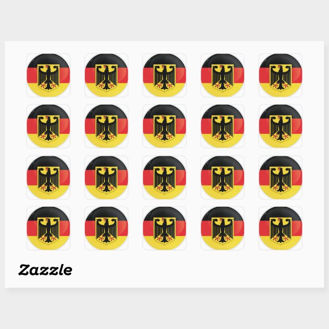Germany  Round Icon Flag Square Sticker (Sheet)