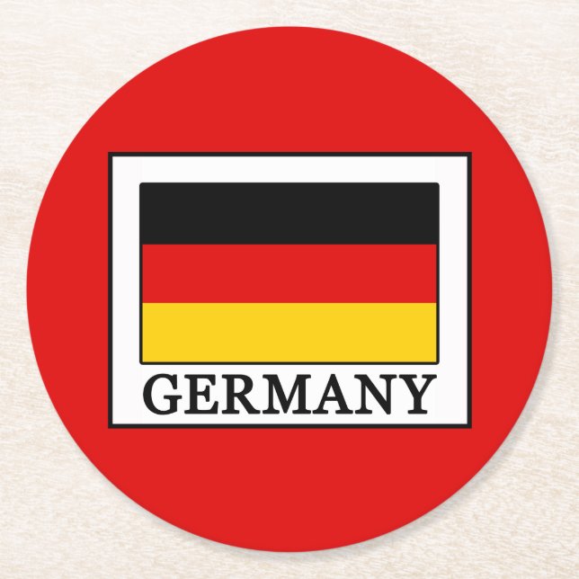 Germany Round Paper Coaster (Front)