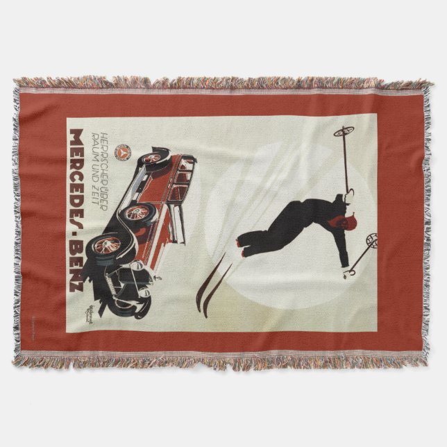 Germany - Skier Jumping Throw Blanket (Front)
