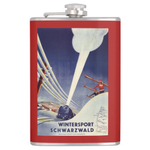Germany - Skiing in the Black Forest Hip Flask