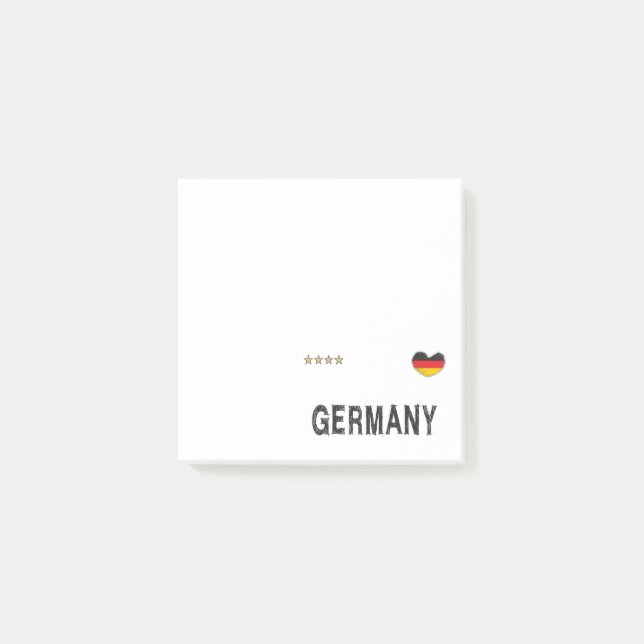 Germany Soccer Football Fan Shirt Heart Post-it Notes (Front)