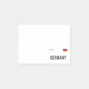 Germany Soccer Football Fan Shirt Heart Post-it Notes
