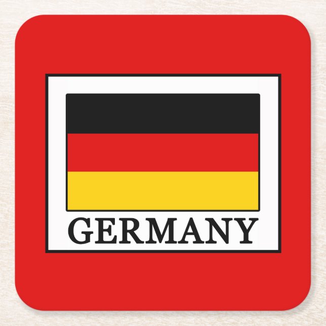 Germany Square Paper Coaster (Front)