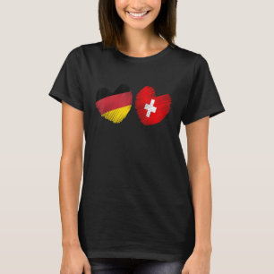 Germany Switzerland Heart German Flag Swiss Flag H T-Shirt