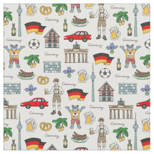 Germany Symbols Pattern Fabric