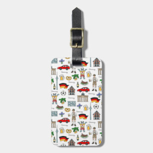 Germany   Symbols Pattern Luggage Tag