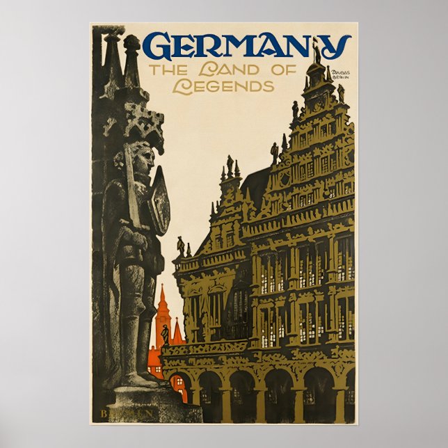 Germany Travel Poster German Art Print (Devant)