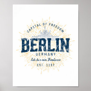 Germany Vacation Souvenir Vintage Berlin  Poster