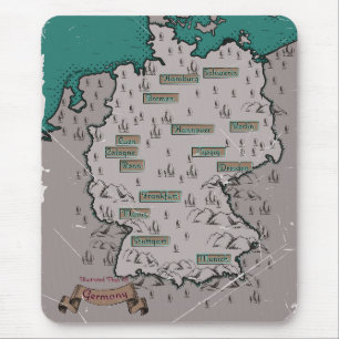 Germany Vintage Illustrated map Mouse Pad