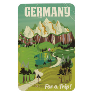 Germany vintage style travel poster magnet
