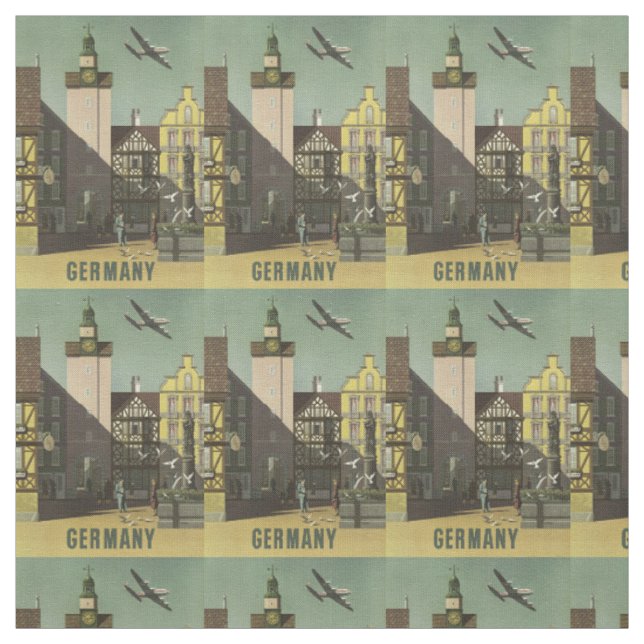 Germany Vintage Travel customizable fabric (Swatch)