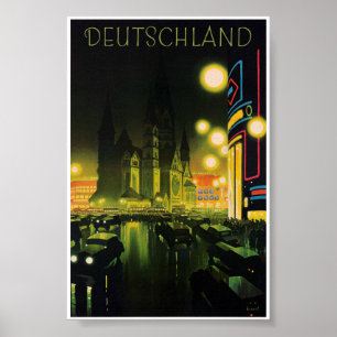 Germany Vintage Travel Poster Restored