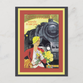 Germany wants to see you Vintage  Postcard