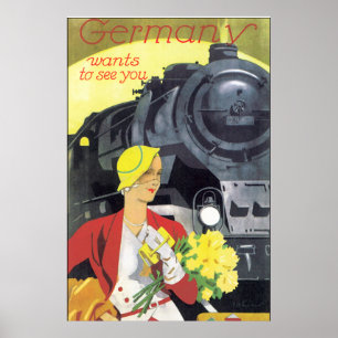 Germany Wants to See You Vintage Travel Poster