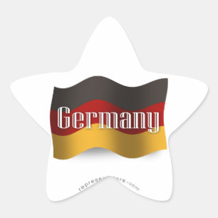Germany Waving Flag Star Sticker